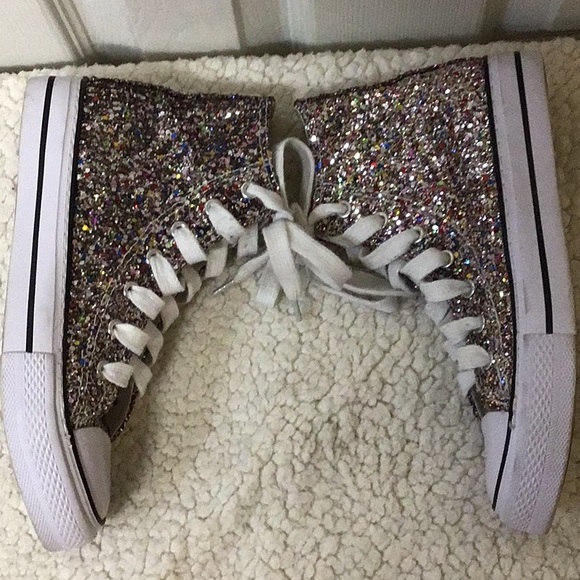 DOUBLE PLATINUM GLITTER HIGHTOPS 7.5 - Picture 7 of 13